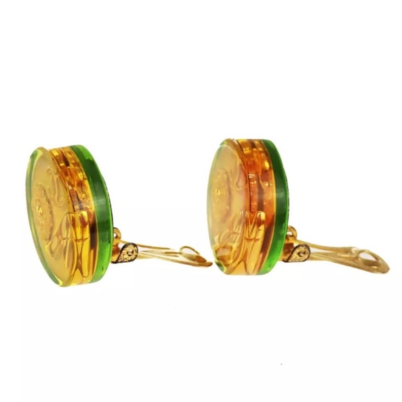 Chanel Rare Vintage 1997 Spring Holographic Camellia Clip On Earrings - Picture 3 of 8